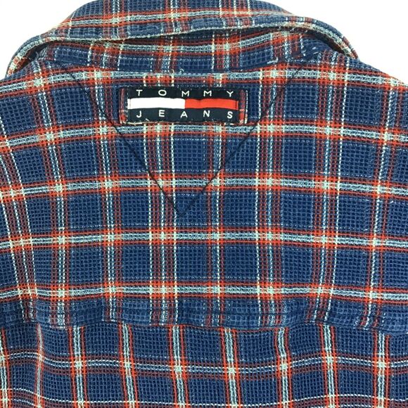 Vintage Tommy Hilfiger mens shacket Shirt m 90s y2k plaid preppy 80s oversized - Picture 6 of 12